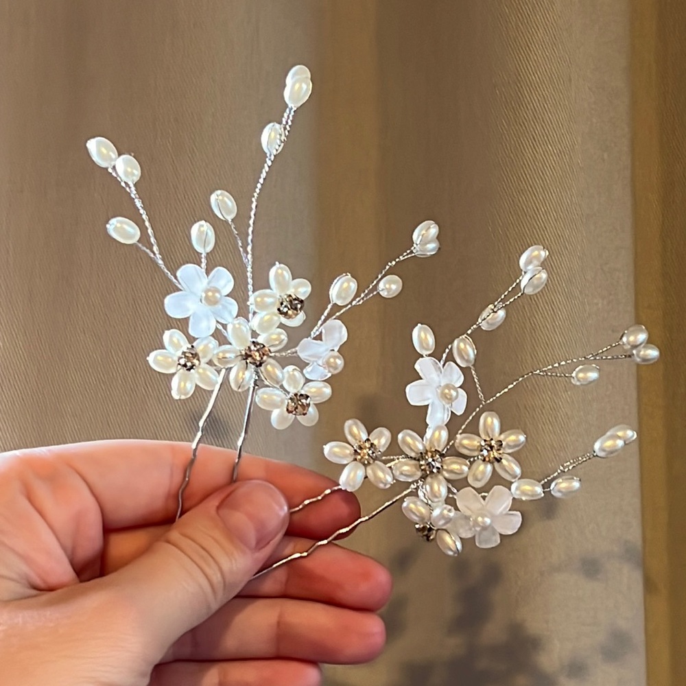 Pair of Wired Hair Pins - Bridal